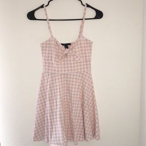 Forever 21 Pink & White Plaid Babydoll Dress